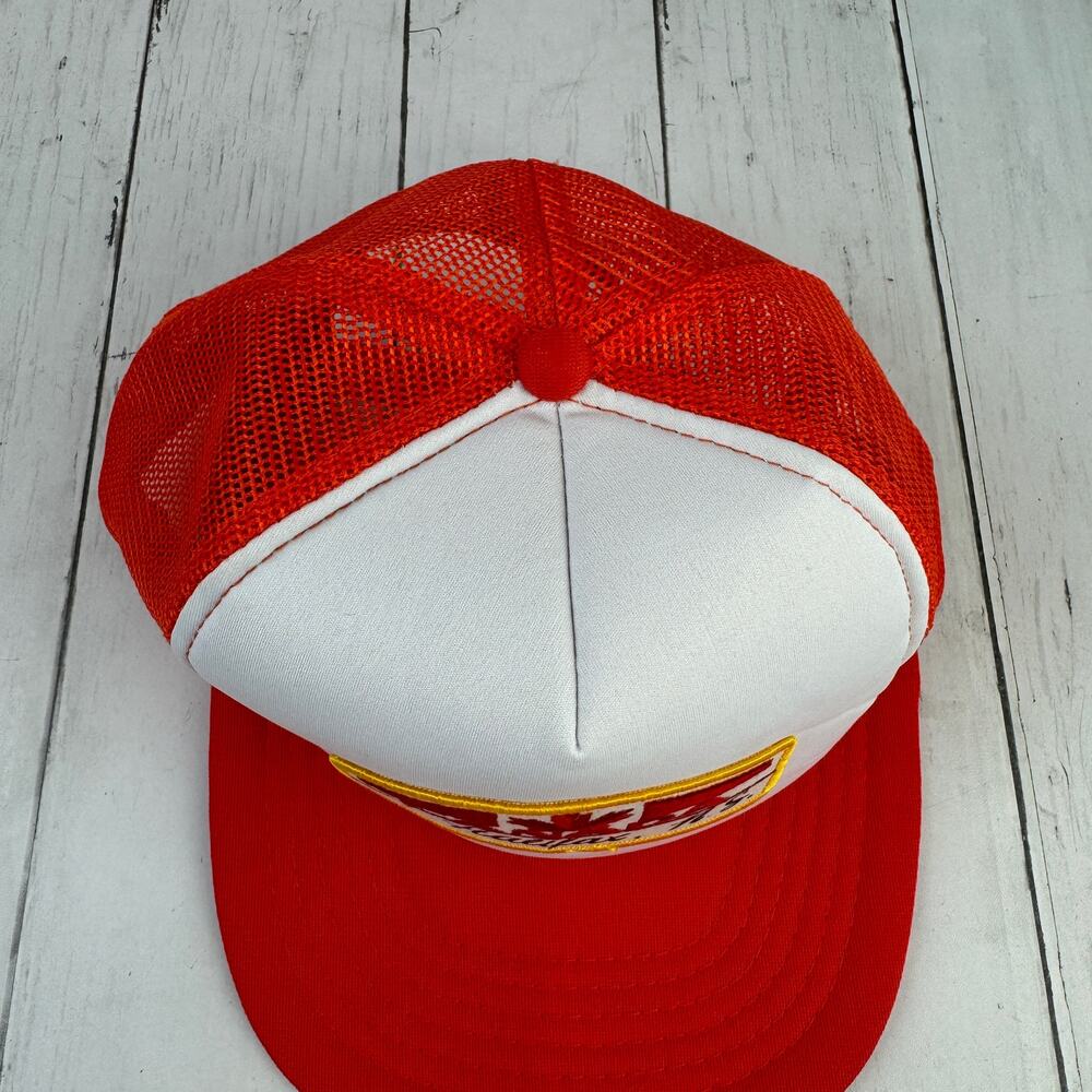 VTG 80's Canada Halifax, Nova Scotia Orange/White Patch Trucker Snapback Hat - Picture 10 of 11